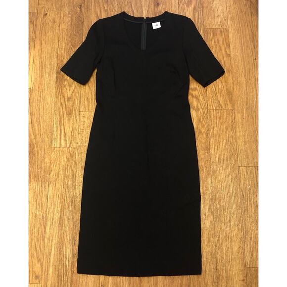 Cabi Black Claire Ponte Sheath Half Sleeve Knee Length Dress Size 8 - Picture 6 of 13